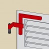 Equerre de volet à écartement ajustable coudée