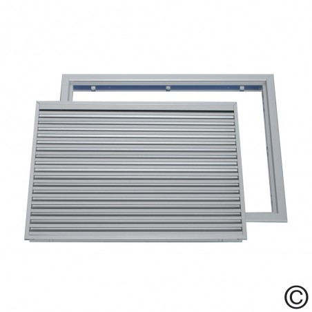 Grille murale aluminium avec lames forme V / démontable