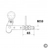 Arrêt de volet réglable simple, acier filetage M10x65